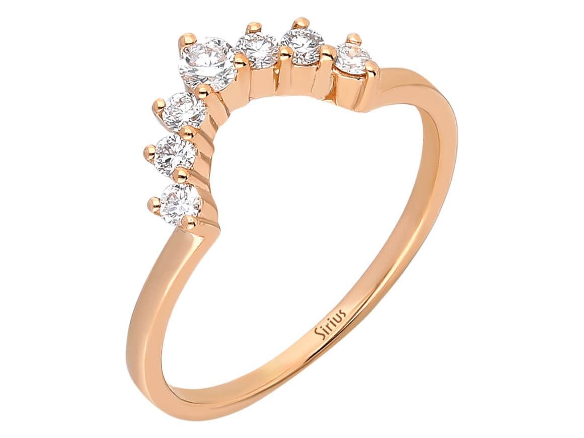 Diamond Crescent Rose Ring