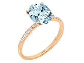 Bague Océan Diamant et Aigue-Marine Ovale