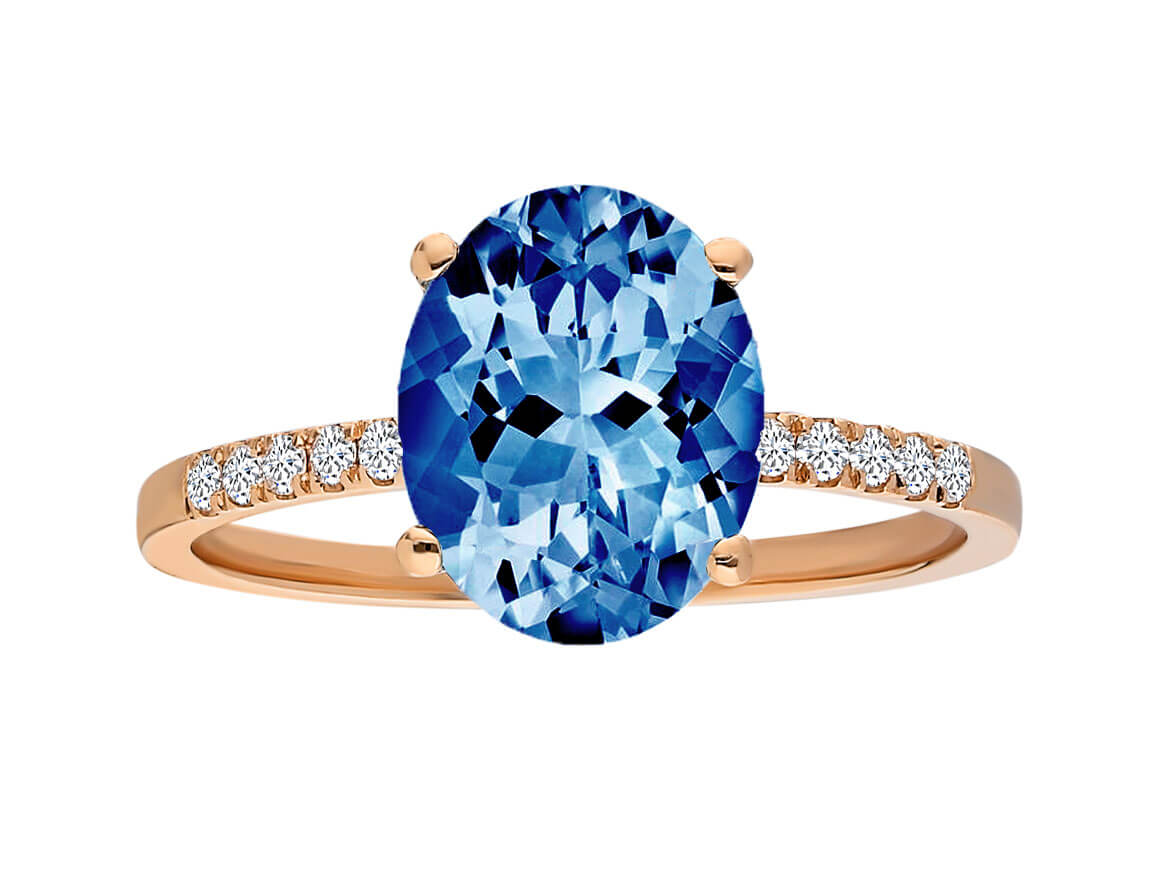 Diamond and London Blue Topaz Ring