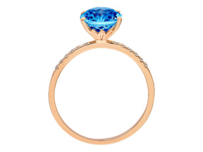 Diamond and London Blue Topaz Ring