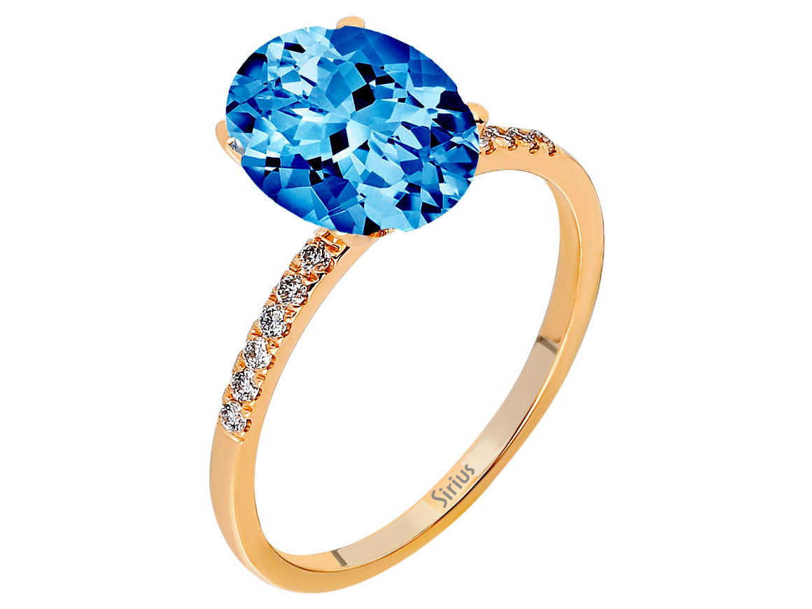 Diamond and London Blue Topaz Ring