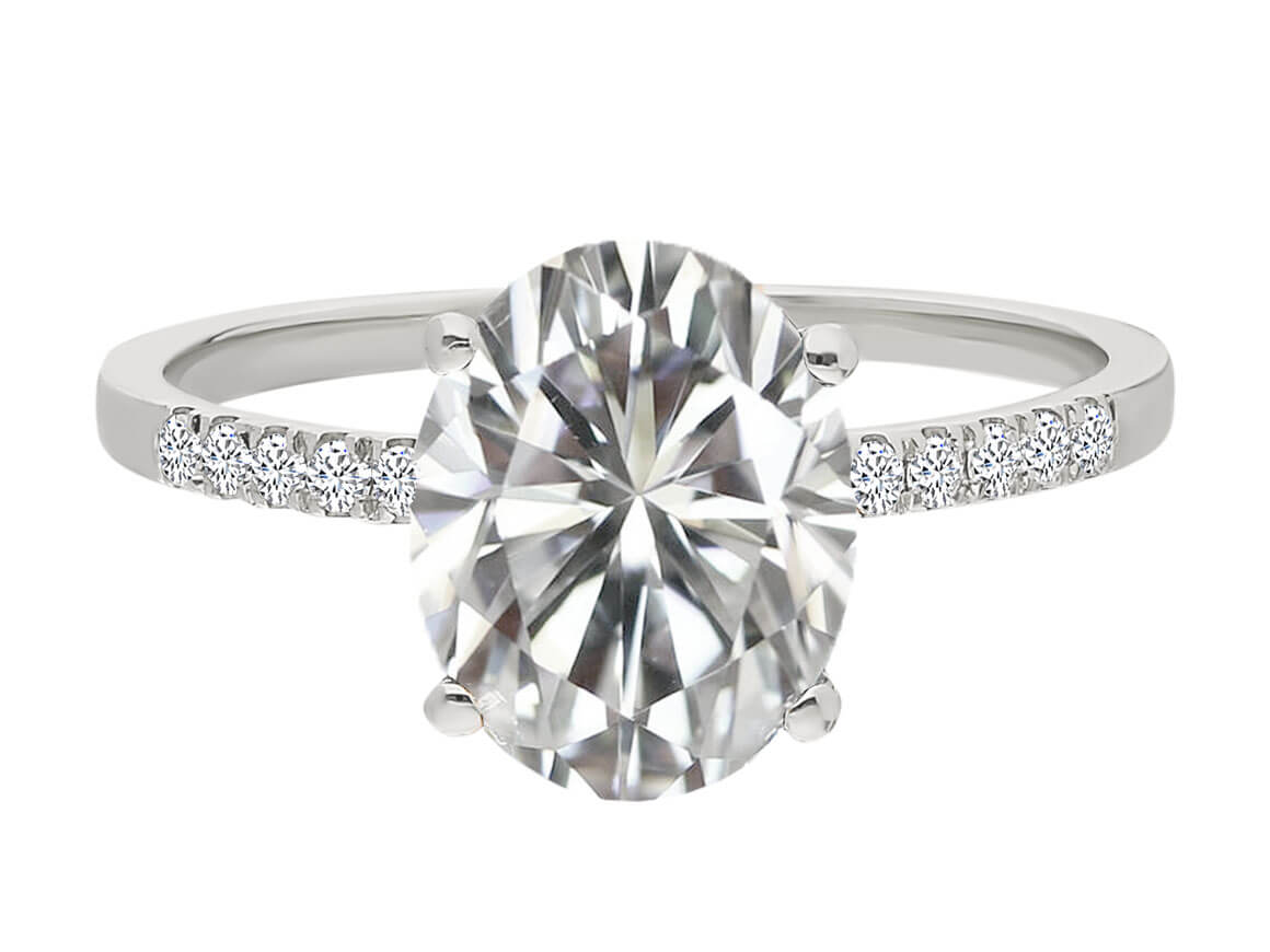 Diamond and White Topaz Ring