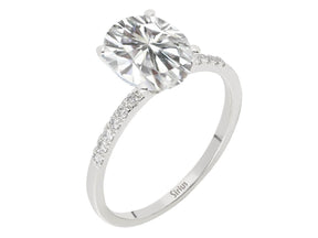 Diamond and White Topaz Ring