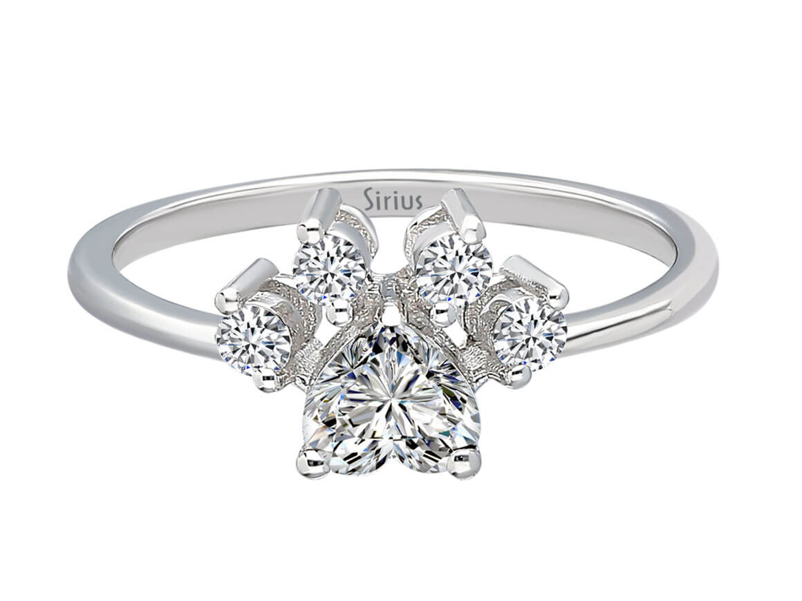 Diamond Cat Paw Ring