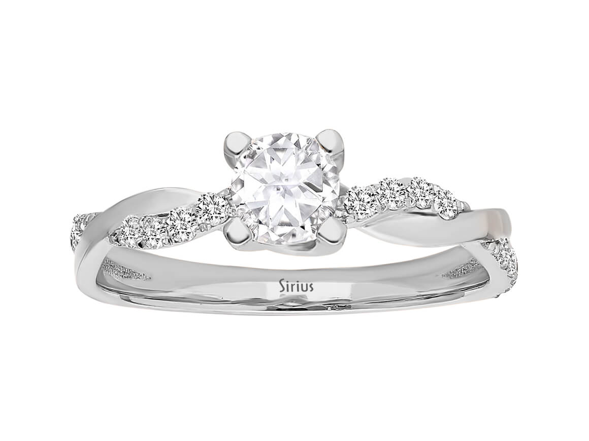 Diamond and White Topaz Ring