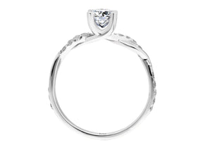 Bague diamant et topaze blanche