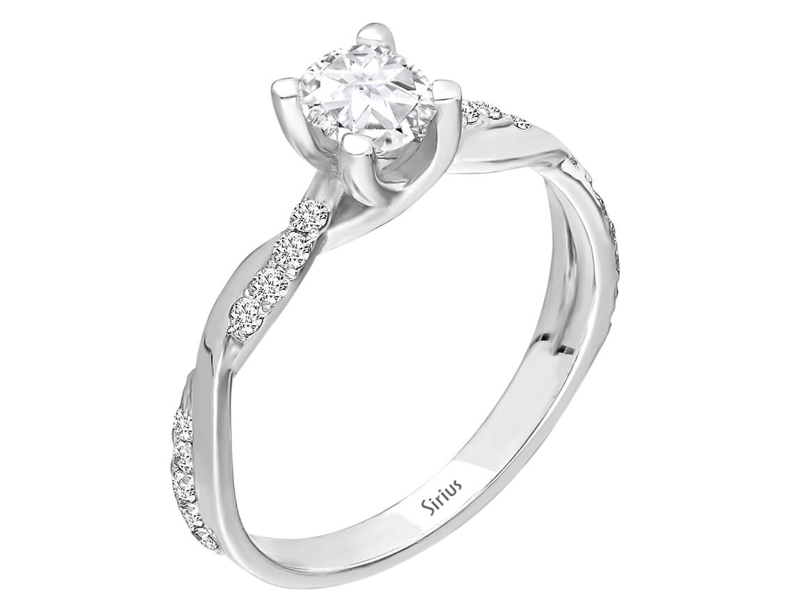 Diamond and White Topaz Ring