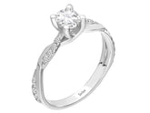 Bague diamant et topaze blanche