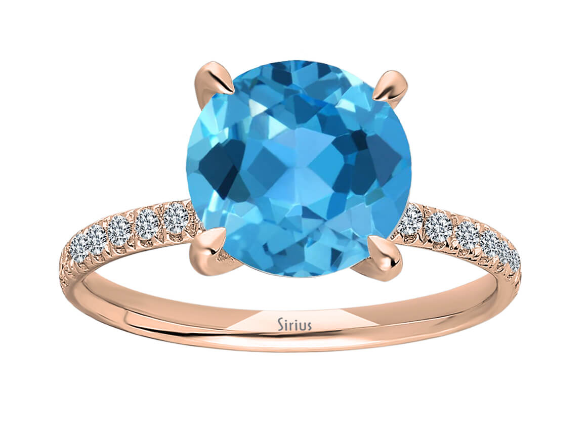Diamond and Blue Topaz Ring