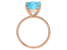 Diamond and Blue Topaz Ring