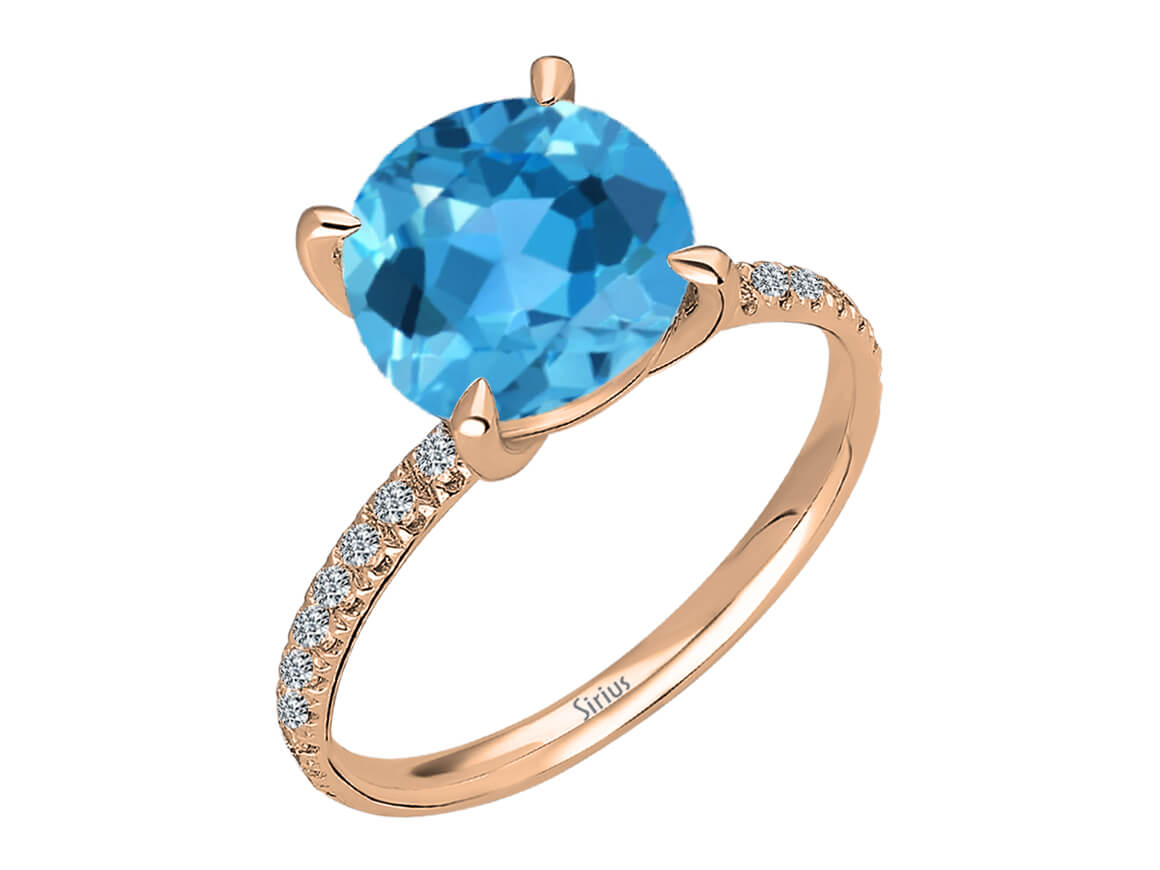 Diamond and Blue Topaz Ring