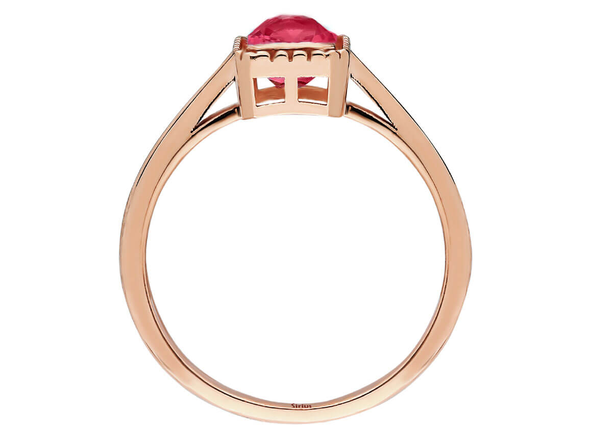 Bague solitaire tourmaline rose taille octogonale