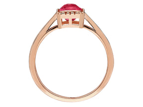 Bague solitaire tourmaline rose taille octogonale