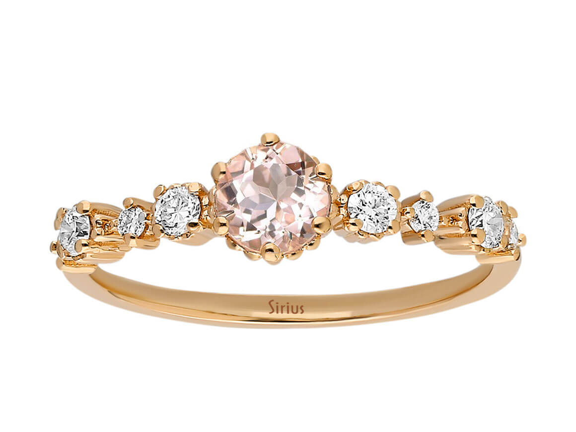 Diamond and Morganite Ring