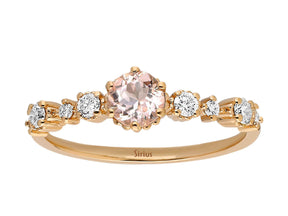 Bague diamant et morganite