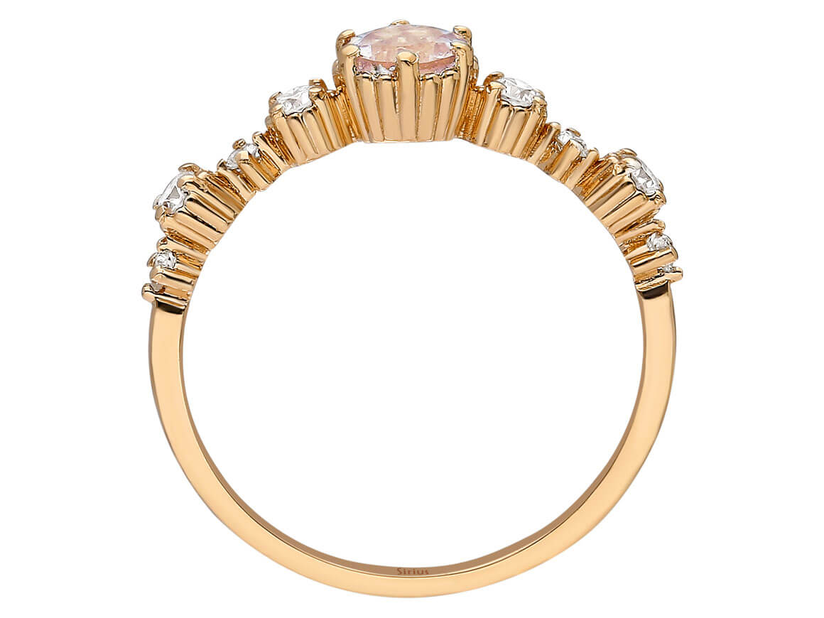 Bague diamant et morganite
