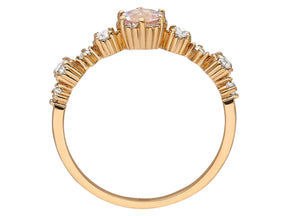 Bague diamant et morganite