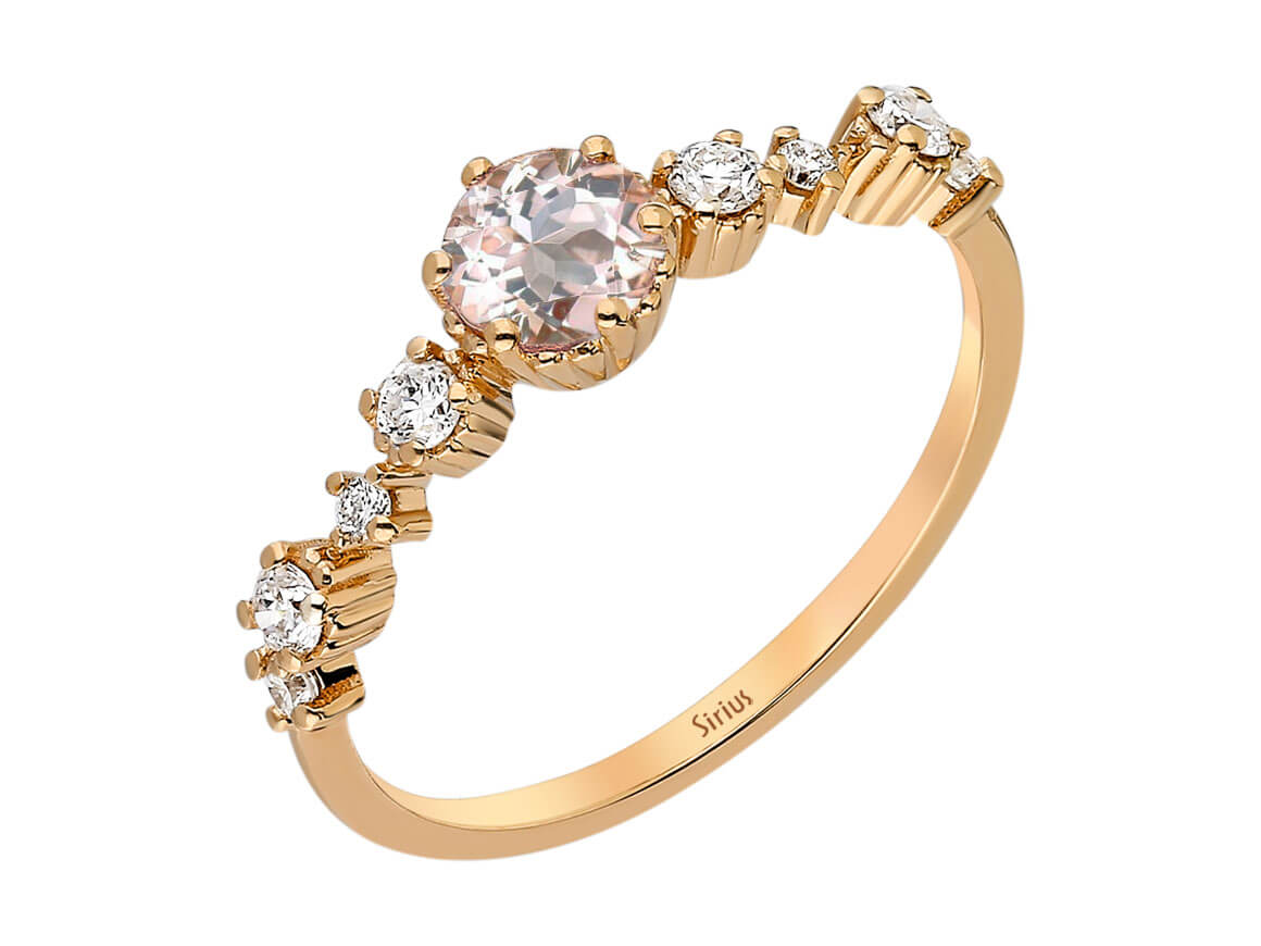 Diamond and Morganite Ring