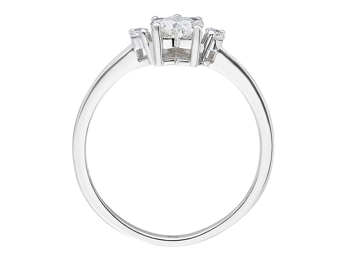 Bague Patte de Chat Diamant et Saphir Blanc