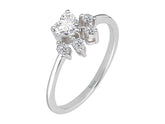 Bague Patte de Chat Diamant et Saphir Blanc
