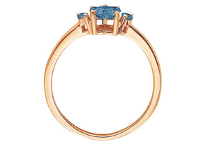 Bague patte de chat topaze bleue de Londres