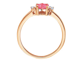 Bague patte de chat diamant et tourmaline rose