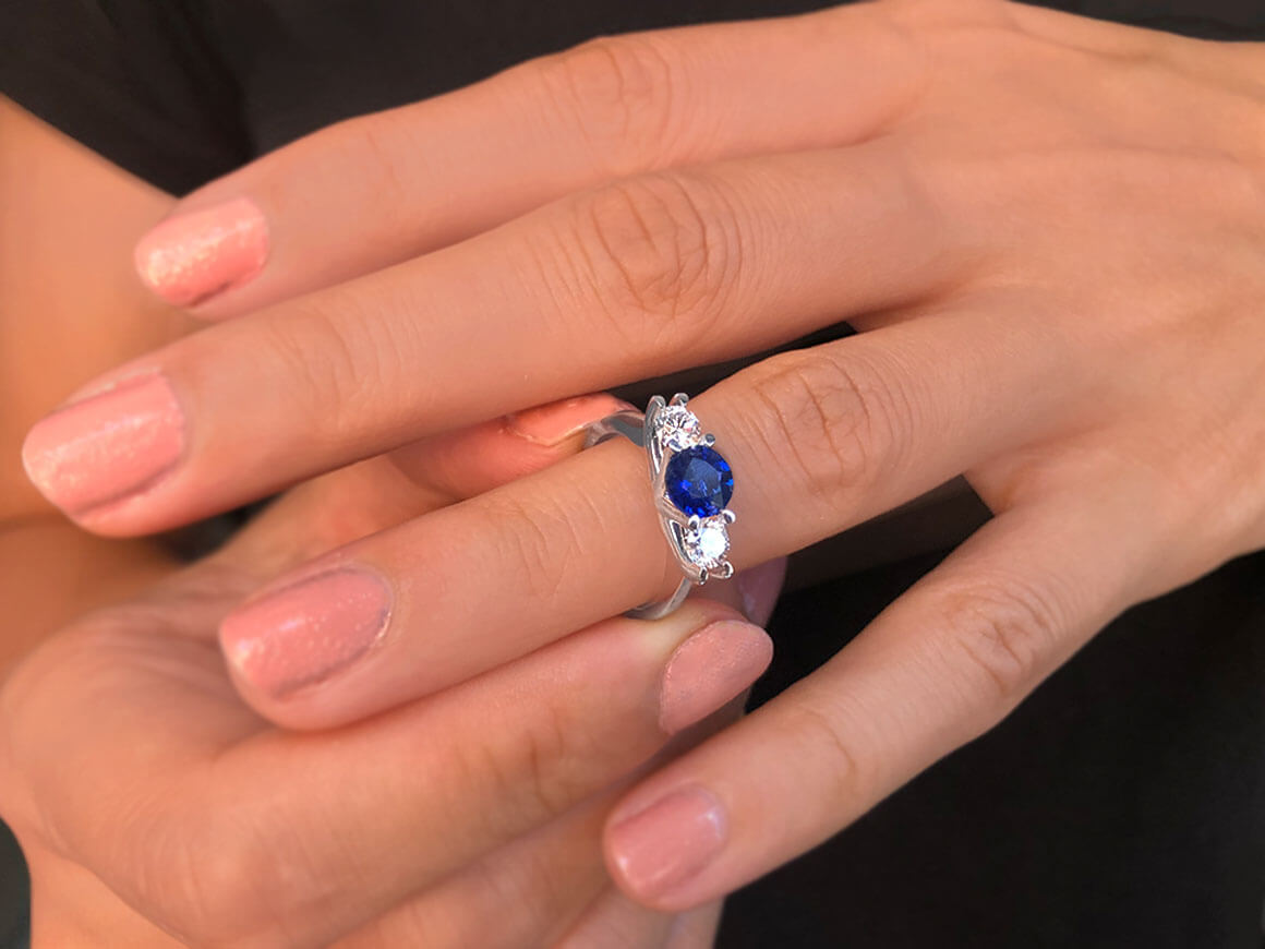 Bague Nova Tria diamant et saphir
