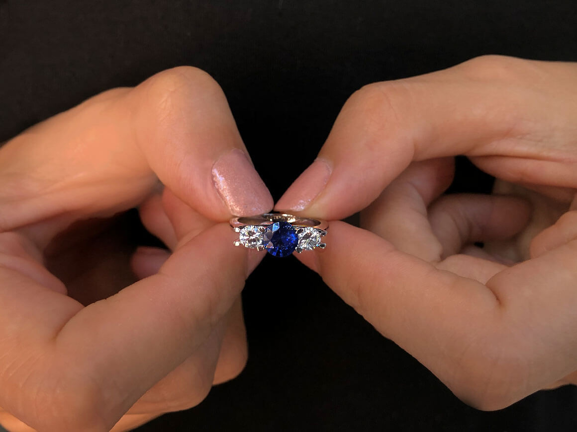Bague Nova Tria diamant et saphir