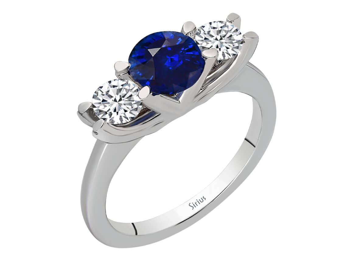 Diamond and Sapphire Nova Tria Ring