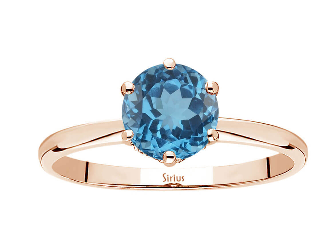Diamond and London Blue Topaz Rosetta Ring