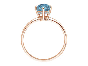 Bague Rosetta en diamant et topaze bleue de Londres