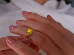 Diamond and citrine vintage ring