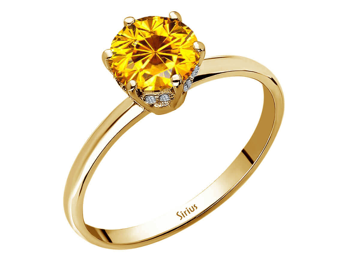 Diamond and citrine vintage ring