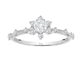 Bague solitaire diamant et saphir blanc