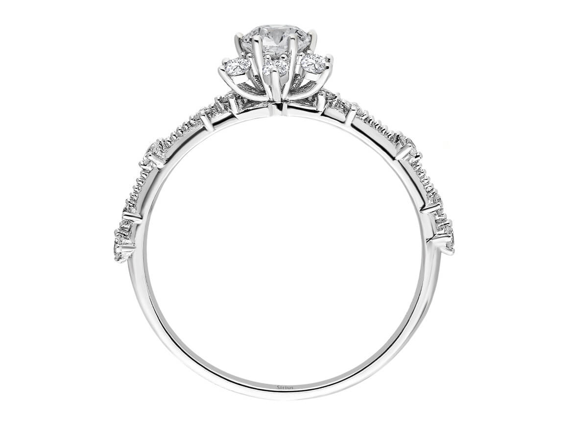 Bague solitaire diamant et saphir blanc
