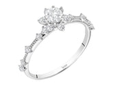 Bague solitaire diamant et saphir blanc