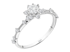 Bague solitaire diamant et saphir blanc