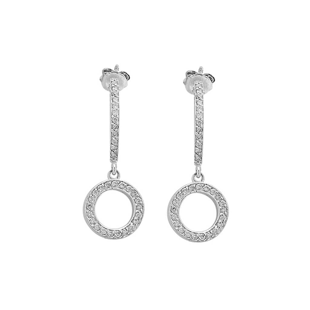 Diamond Circle Earrings