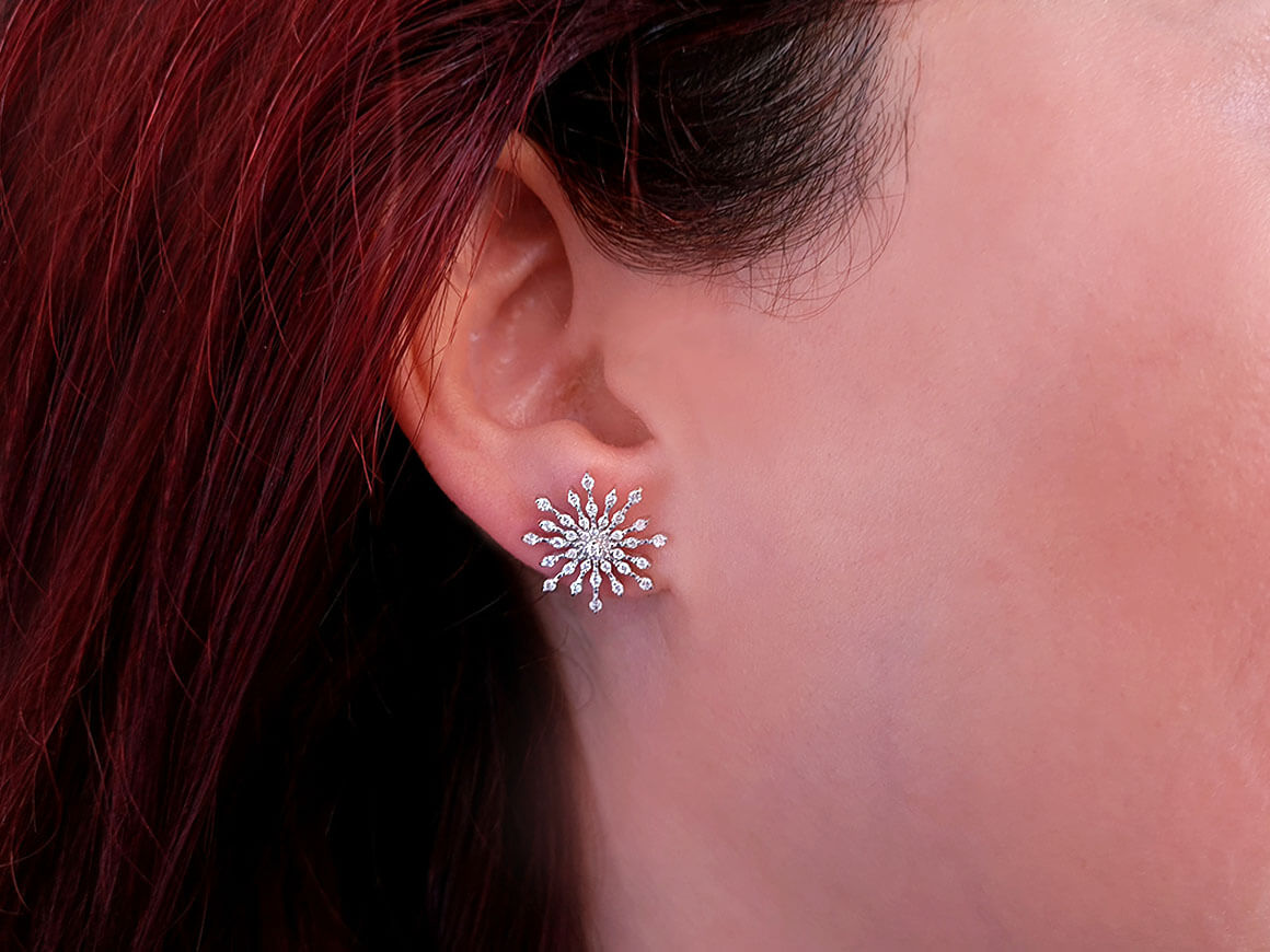 Diamond Snowflake Earrings