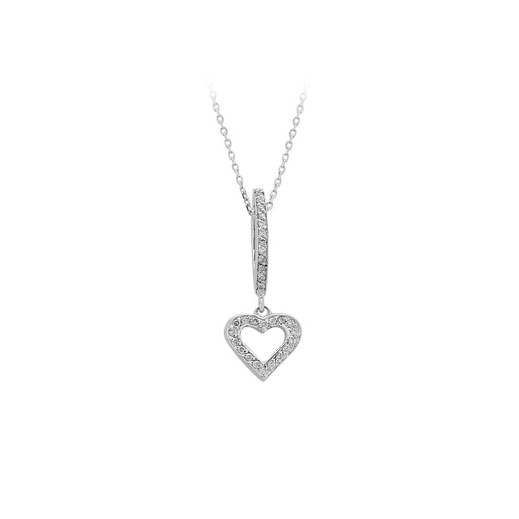 Collier larme coeur diamant
