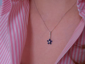 Diamant und Oval Saphir Violett Collier