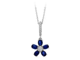 Diamant und Oval Saphir Violett Collier