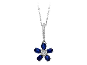 Diamant und Oval Saphir Violett Collier