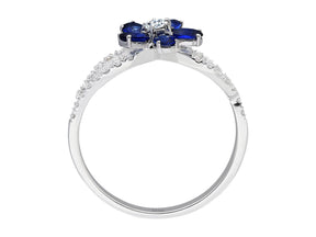 Diamond and Oval Sapphire Violet Ring