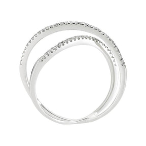 Bague double rang diamants