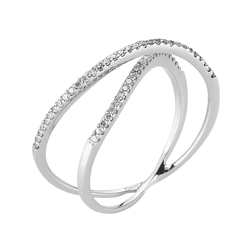 Bague double rang diamants