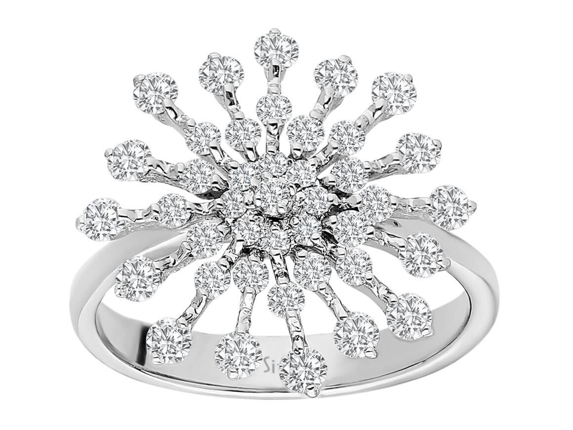 Bague flocon de neige en diamant