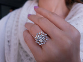 Bague flocon de neige en diamant