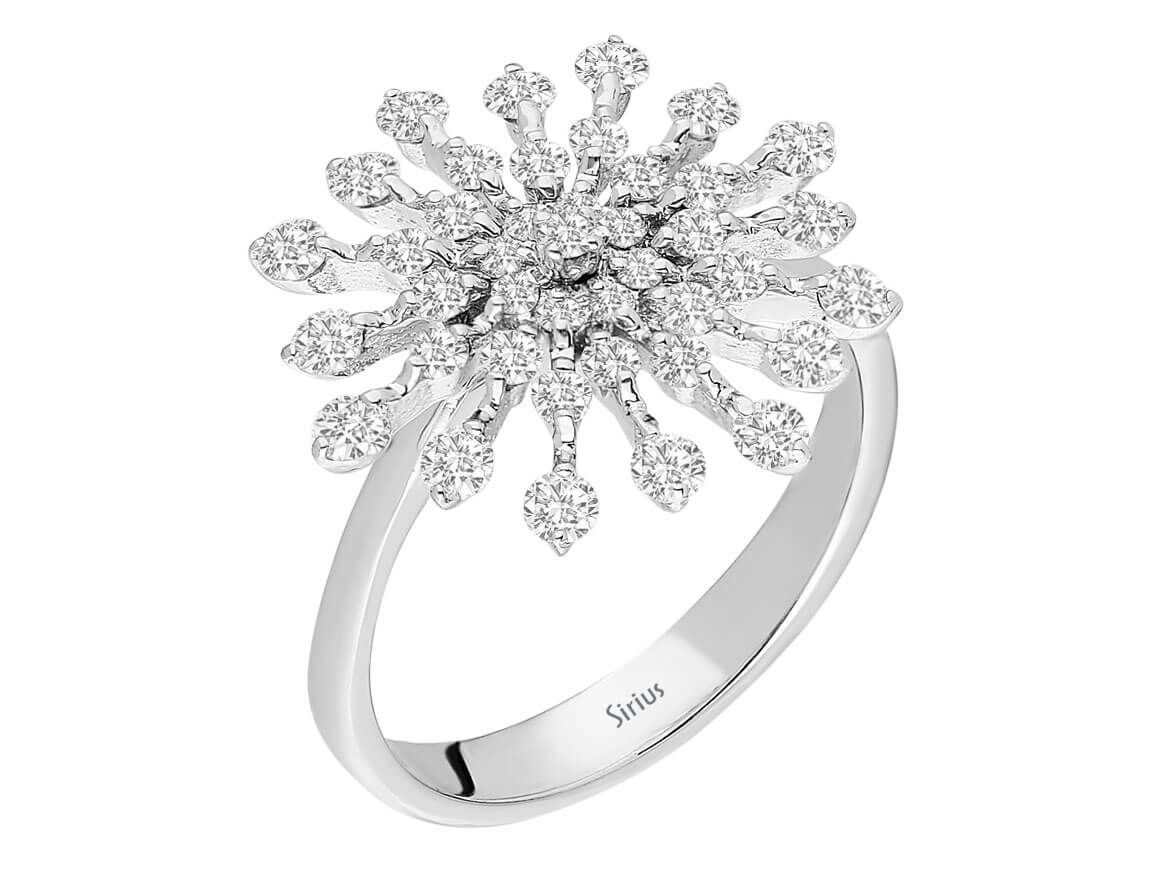 Bague flocon de neige en diamant