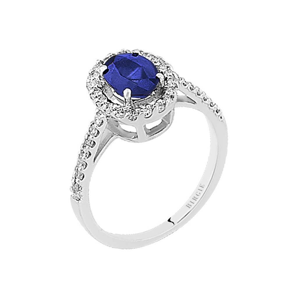 Bague Diamant et Saphir Ovale